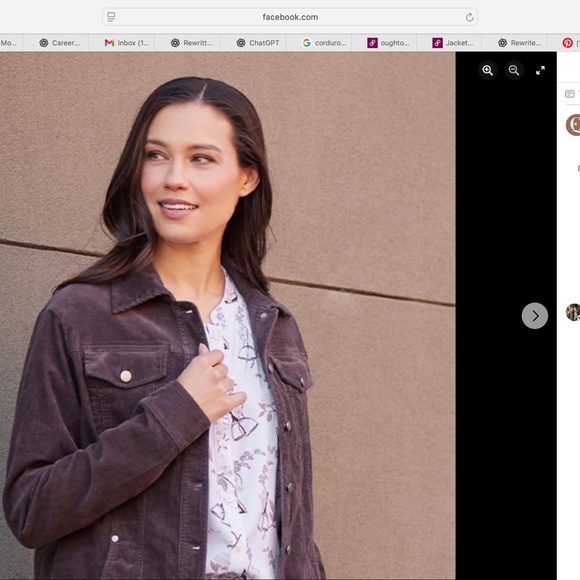 EQL In Motion Brown Corduroy Jacket Size Small - Picture 2 of 5